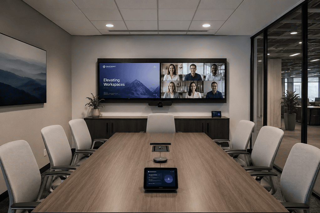 Image of conference room with AV systems
